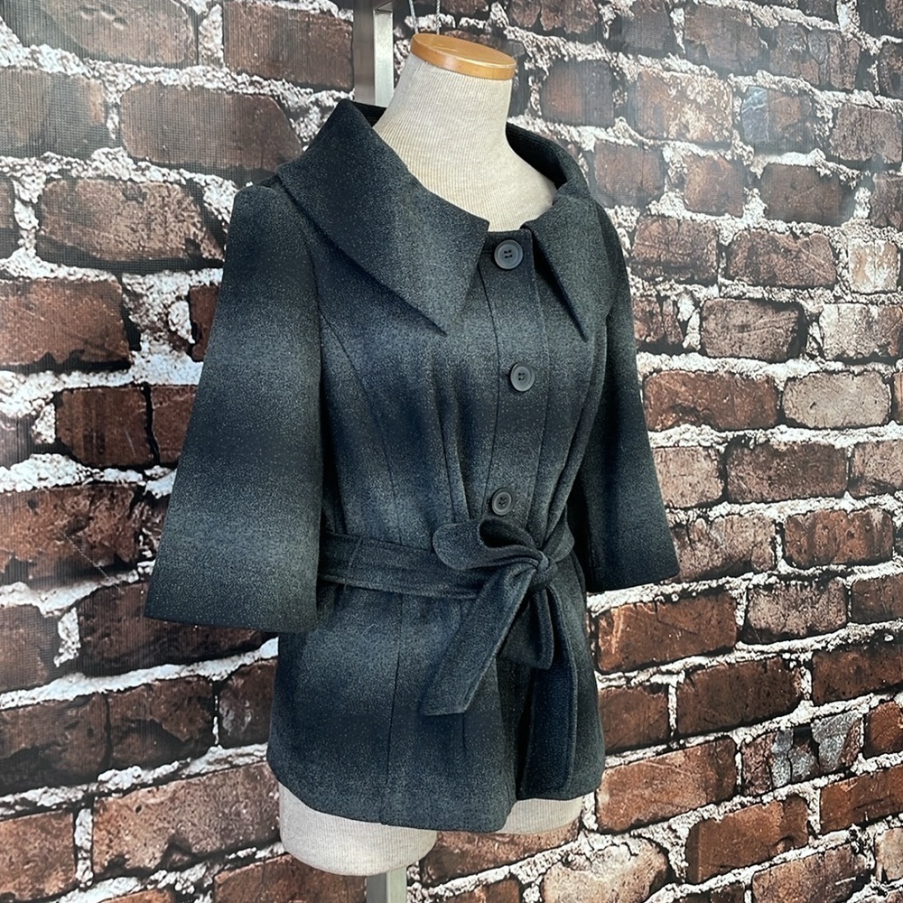 Amber Sun Jacket Women's M Medium Grey Black Buttons Collar - Picture 8 of 16
